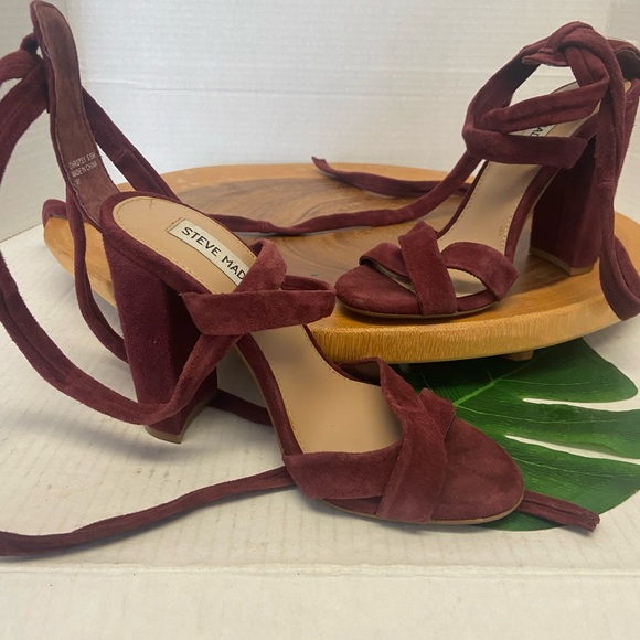 Steve Madden Christey Lace Up Leather Heel in Brandy Wine - Picture 7 of 15